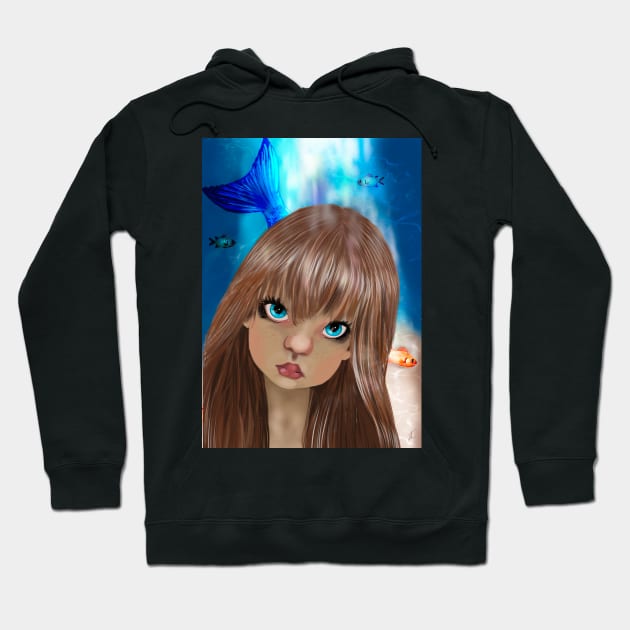 Mermaid big eyes Hoodie by Accabella